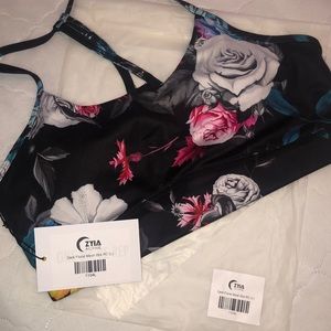 Dark Floral Mesh Zyia Bra